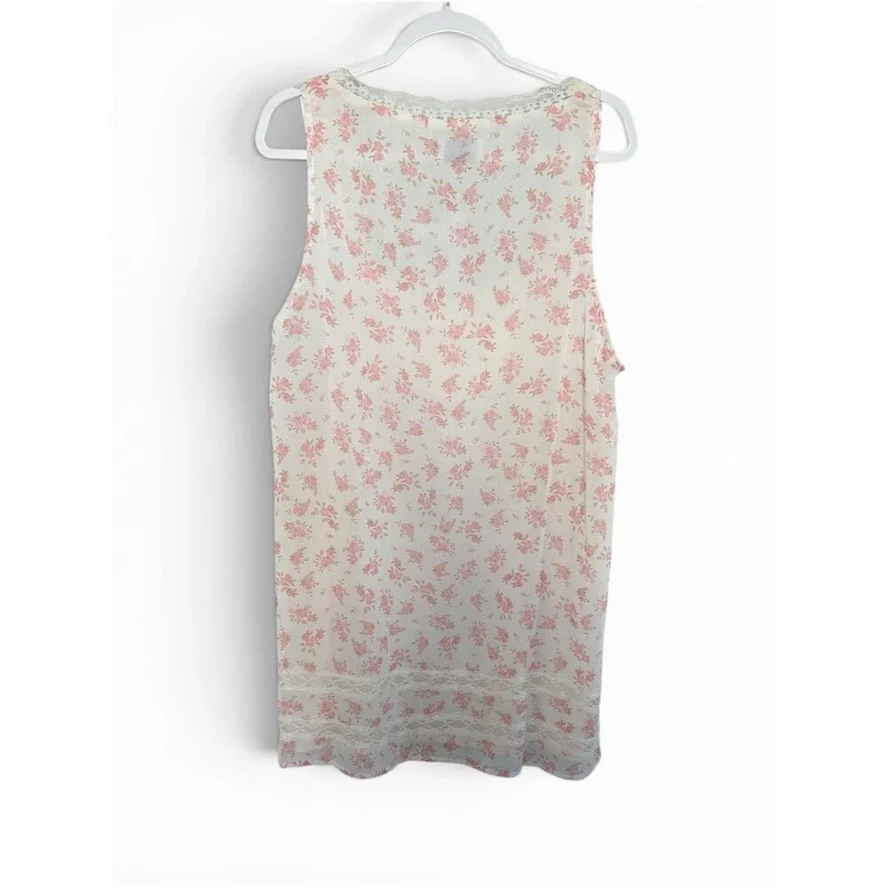 New Princess Polly Alanah Mini Dress Cream with Pink Floral Lace Trim